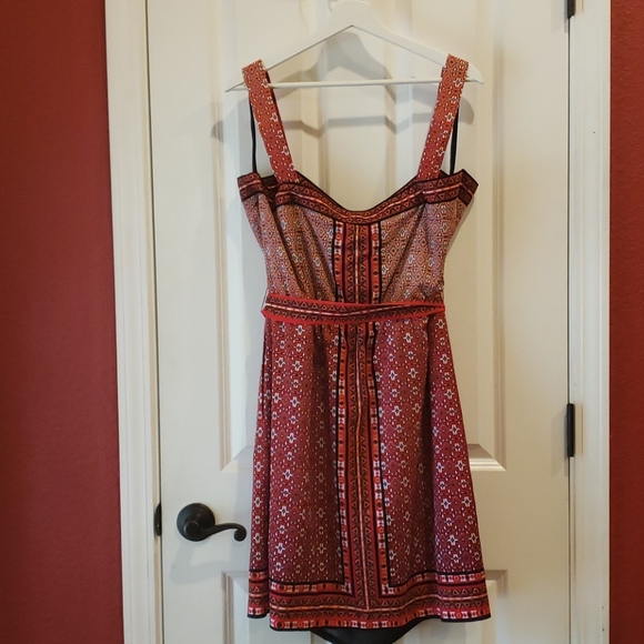 WHBM Red Labyrinth Print Chemise Dress sz XL - Picture 5 of 10
